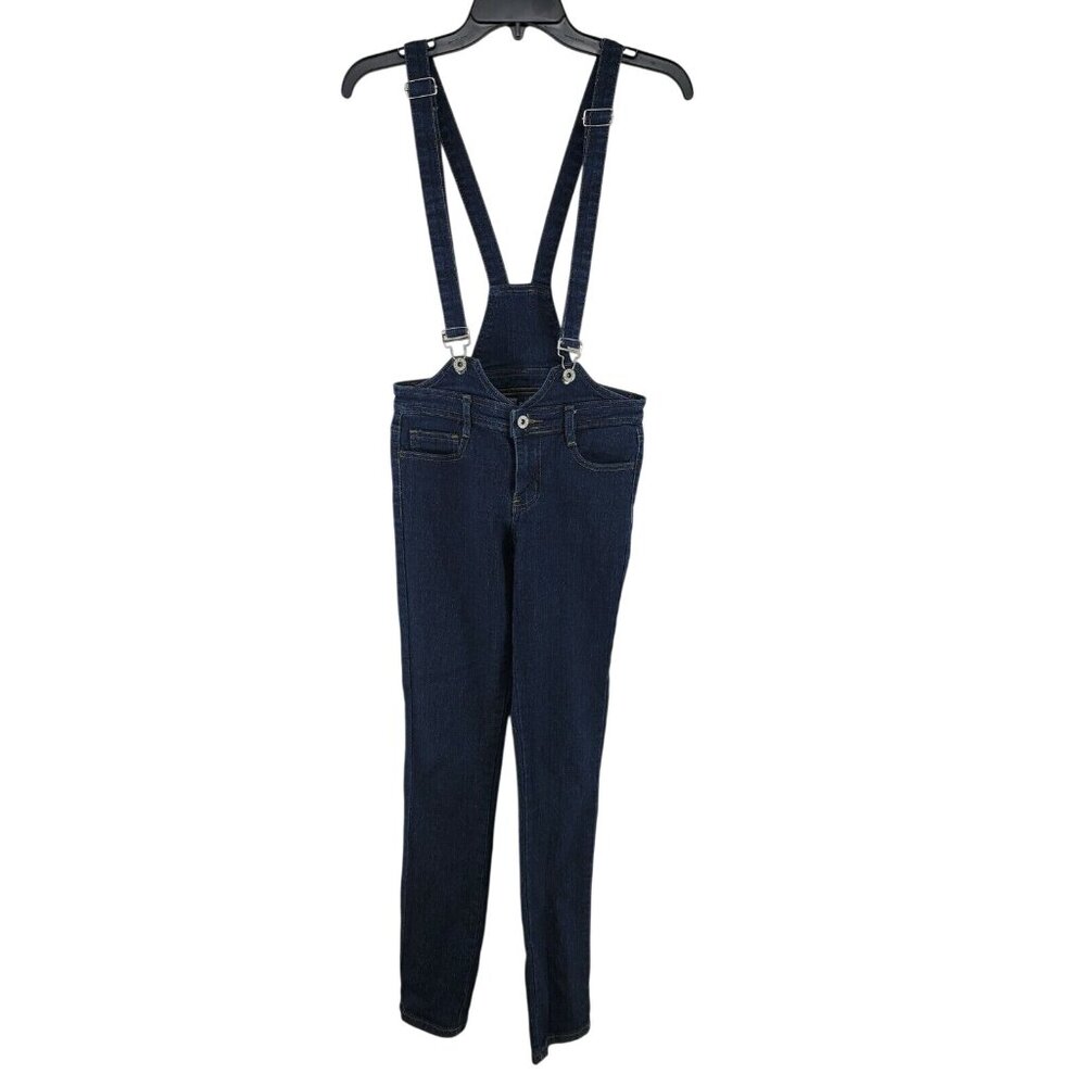 Be Girl Basic Overalls Skinny Size Juniors Small Dark Wash Stretch
